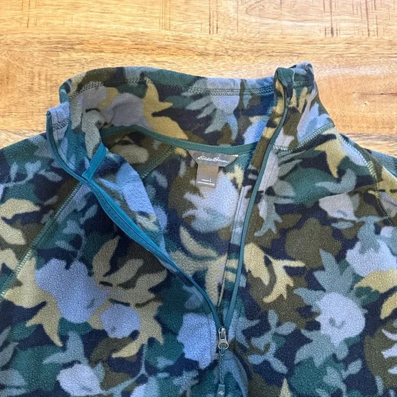 Eddie Bauer micro fleece backpacking quarter zip pullover camo women’s large - Picture 2 of 6